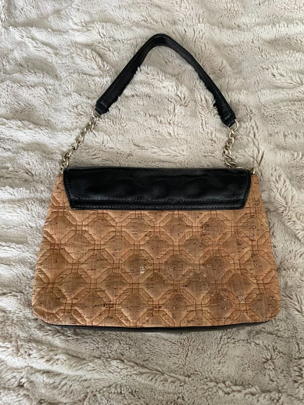 Kate Spade Shoulder Bag-Cork and Black Leather